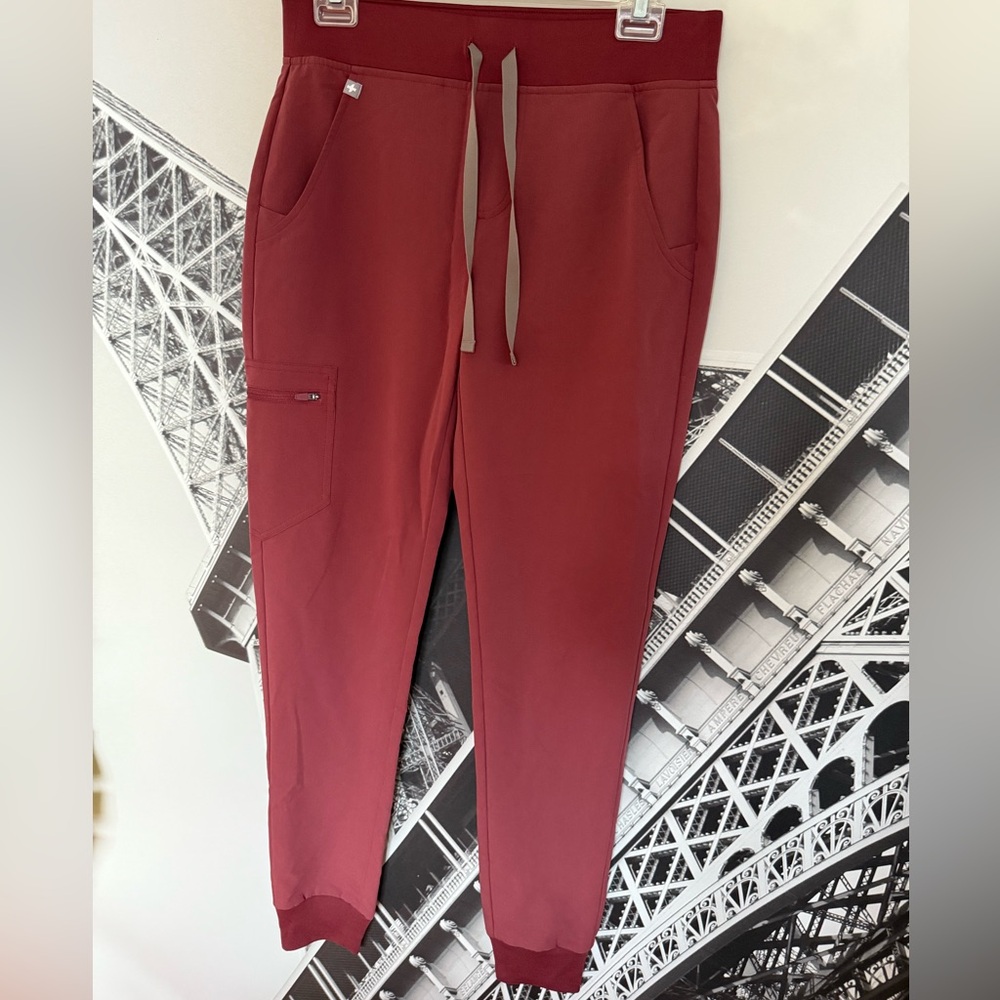 Figs Maroon Jogger Scrub Pants